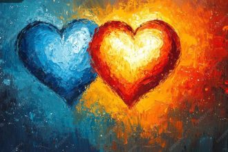 Abstract Heart Painting