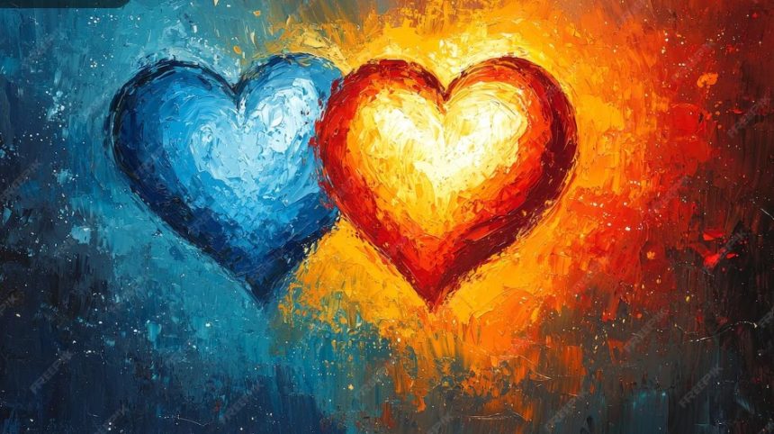 Abstract Heart Painting